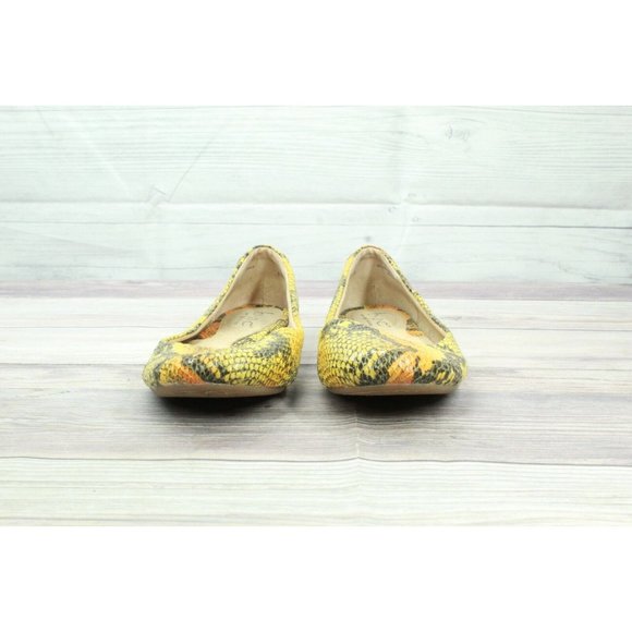 BOC Born Concept Reptile Yellow Batik Snakeskin Pattern Ballet Flats Size 7.5 - Picture 5 of 10